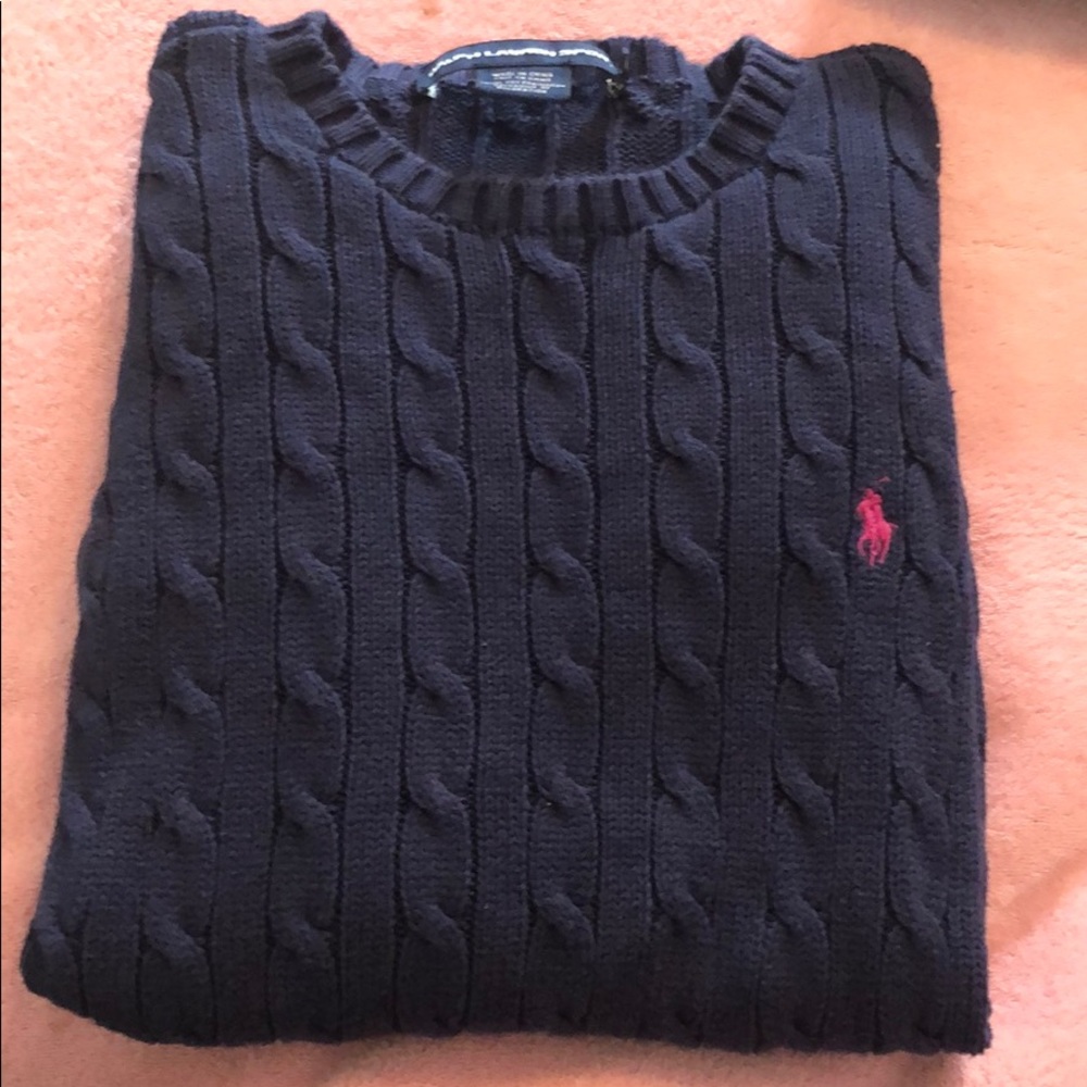 Ralph Lauren Cable Knit Crew Neck Sweater